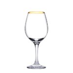 Pahar cu picior pentru vin, Pasabahce Amber Gold, 460 ml